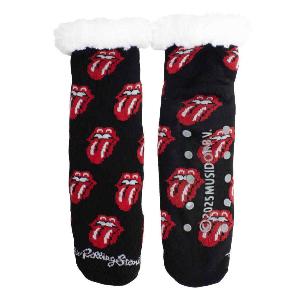 The Rolling Stones - Tongue Women?S Fuzzy Crew Sokken - Zwart